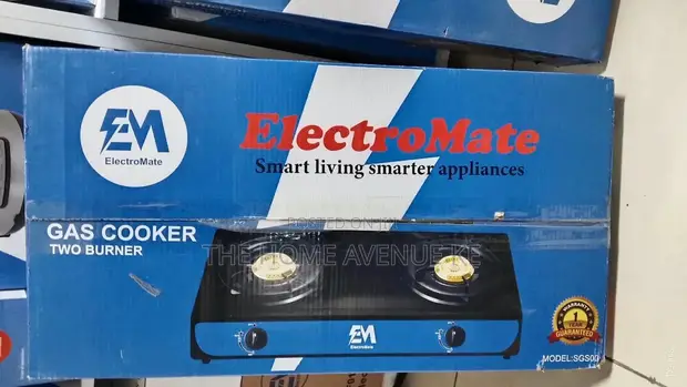 Electromate Chuma cha Kutolea Nje 2-Burner Cooker ya Gesi - 1