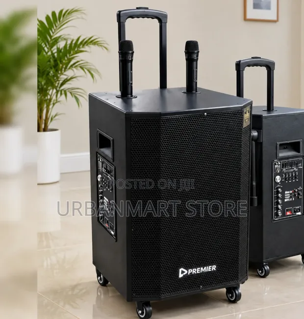 Premier 15-Inch 300W Rechargeable Party Speaker with 2 Mics - 1