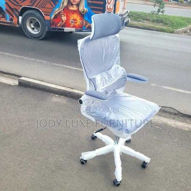 Secretarial Mesh Office Chair with Headrest - New - 1