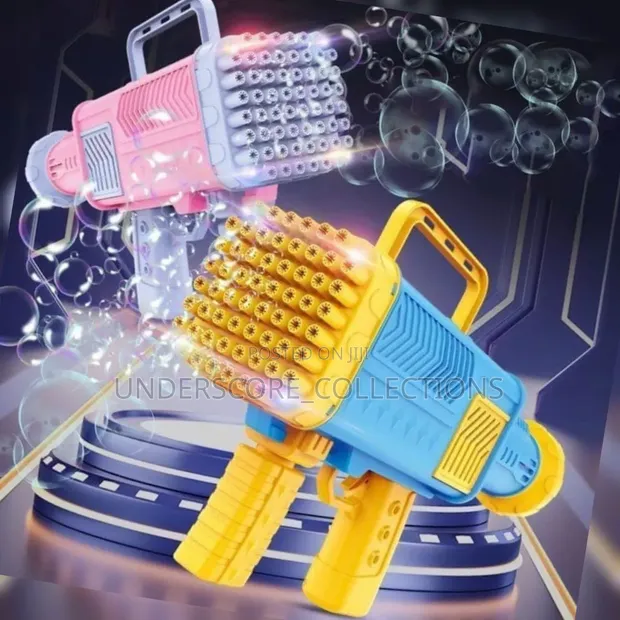 Rechargeable Bubble Gun - 60 Holes Na Mwanga - 1
