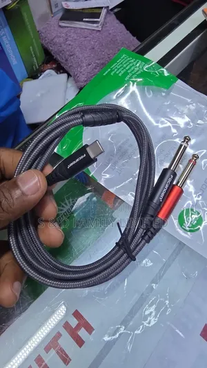 USB-C to Dual 6.35mm TS Stereo Audio Cable
