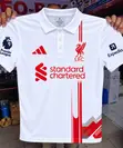 Liverpool FC White Short Sleeve Men's Sports Jersey - 1