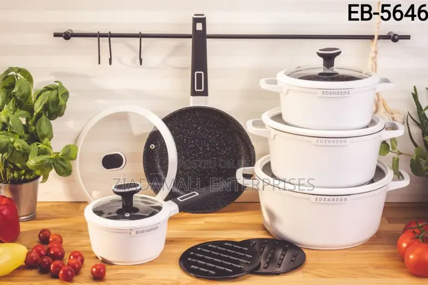 White 12-Piece Nonstick Edenburg Cookware Set - 1