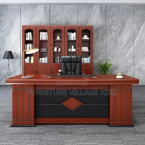 Executive L-Shaped Mahogany Desk