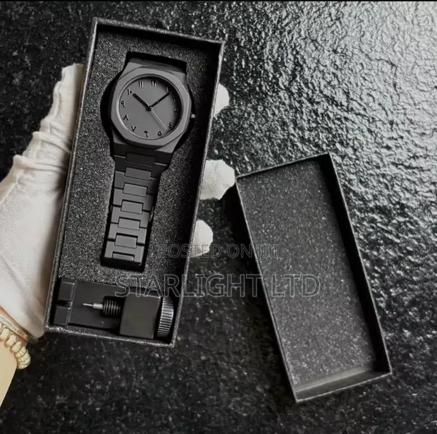 Arabic Aura Octagonal Case Minimalist Black Watch - 1