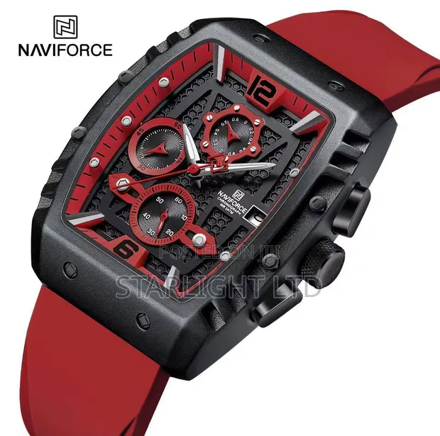 Naviforce NF8025 Men's Chronograph Watch - Tonneau Case - 1