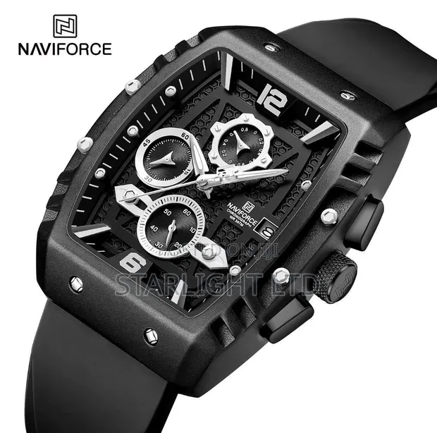 Naviforce Luxury Military Watch - Green Silicone Strap - 1