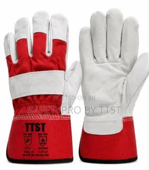 Gloves za Kazi za Ngozi Nyekundu na Pedi