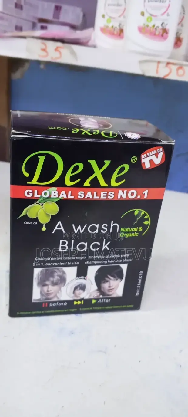 Dexe A Wash Black Hair Dye Shampoo - 10 Sachets - 1