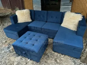 Royal Blue 6-Seater Chestered Couch
