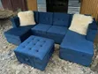 Royal Blue 6-Seater Chestered Couch - 1