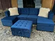 Royal Blue 6-Seater Chestered Couch - 2