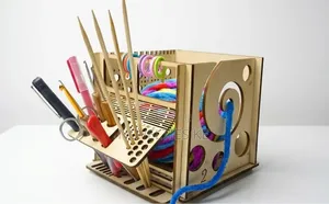 DIY All-in-One Wooden Yarn Bowl Crochet Organizer
