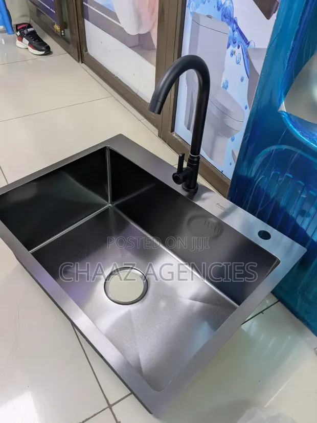 Brand New Black Kitchen Sink with Tap - 1
