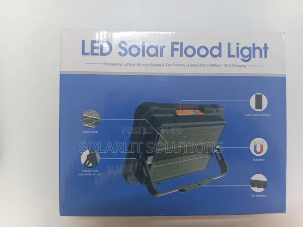 Black Knight 300W Portable LED Solar Emergency Flood Light - 1