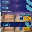 Von Quartz Bar Room Heater - 1200W - 2