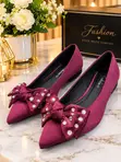 Viatu vya Maroon Flats vya Ubora wa Juu - 1