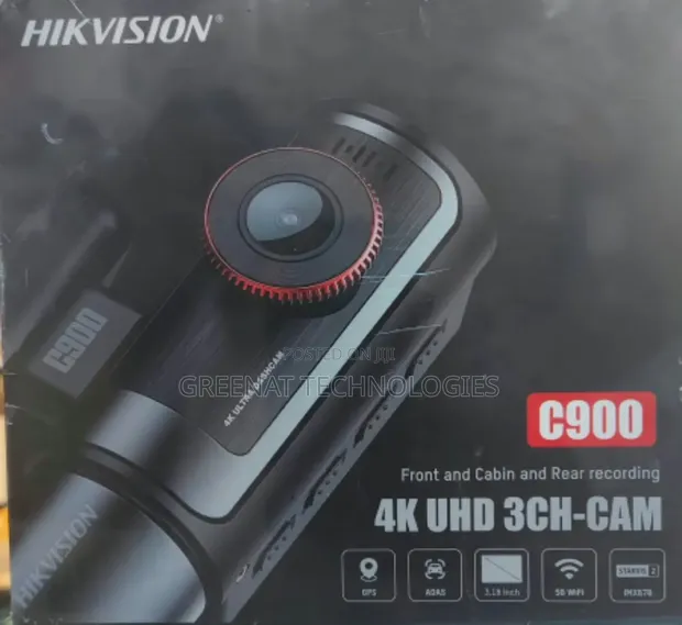 Hikvision C900 UHD 3CH Dashcam (Mbele/Ndani/Nyuma) 3.18" 5G WiFi - 1
