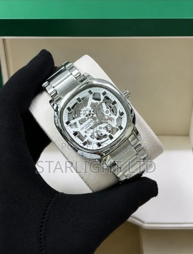 Rounded Square Case Watch with Exposed Gears - 1