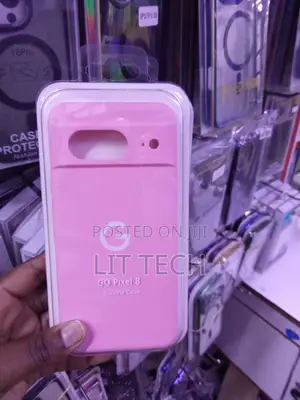 Pink Google Pixel 8 Liquid Silicone Case yenye Microfiber Lining