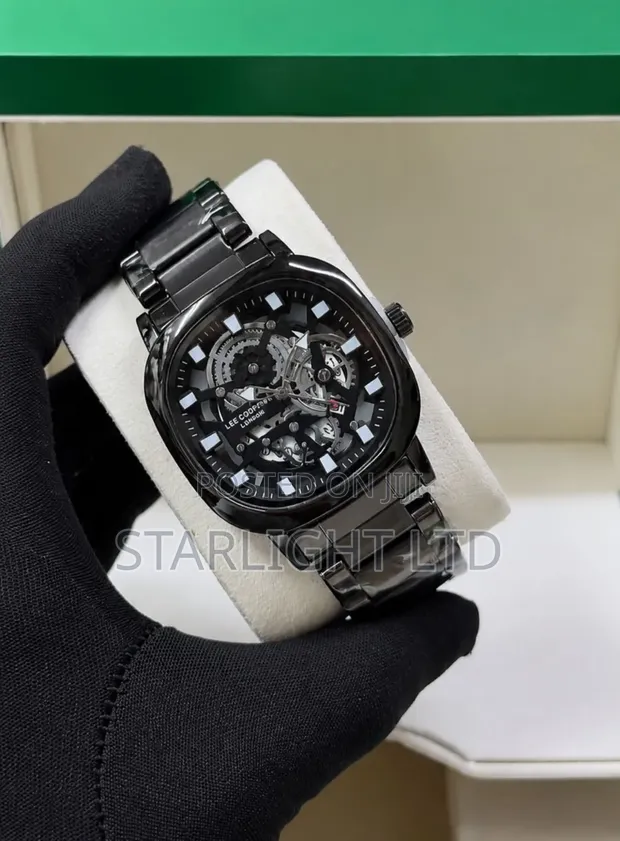 Lee Cooper Silver Skeleton Dial Dress Watch - 1