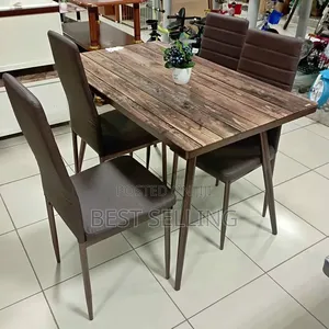 Seti ya Kula ya Kahawia ya Kifahari ya Viti 4