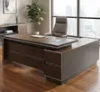 1.8m L-Shaped Executive Office Desk - Brown - 1