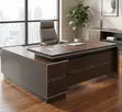 1.8m L-Shaped Executive Office Desk - Brown - 3