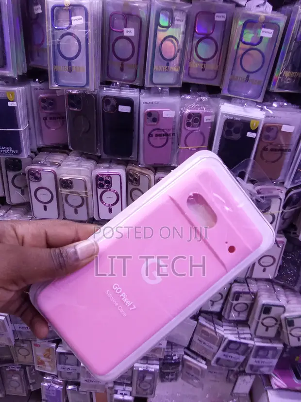 Pink Bubblegum Google Pixel 7 Kesi ya Silicone na Nguo Ndani - 1