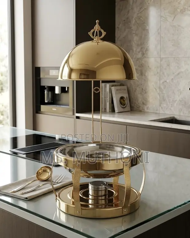 Elegant 8-Litre Gold Chafing Dish Food Warmer - 1