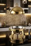 Elegant 8-Litre Gold Chafing Dish Food Warmer - 3