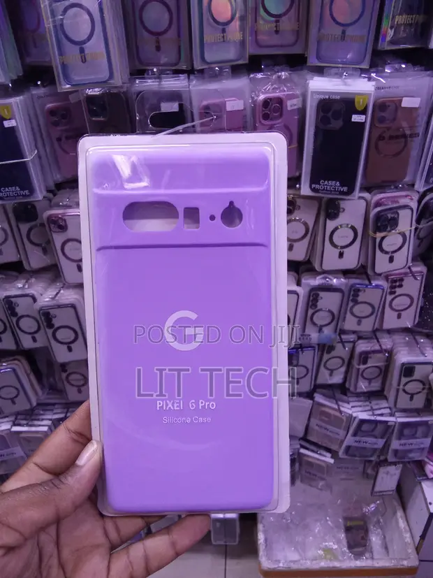 Kifaa cha Rangi ya Zambarau cha Google Pixel 6 Pro cha Silicone chenye Nguo Ndani - 1