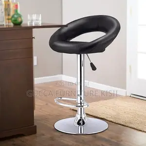Adjustable Height Leather Swivel Bar Stool