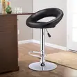 Adjustable Height Leather Swivel Bar Stool - 1