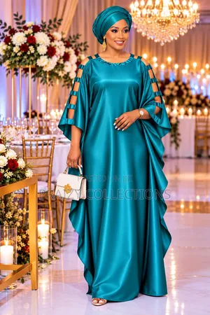 Quality Kaftan Dress with Head Ribbon
