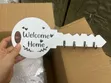 Mshikilia Ufunguo wa Mbao 'Welcome Home' Wenye Ndoana - 2
