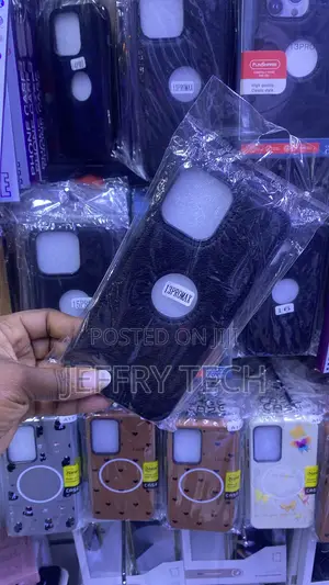 Textured Black Faux-Leather Back Cover for iPhone 13 Pro Max