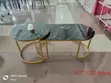 2-in-1 Marble Nesting Coffee Table (Glass Effect) - 2