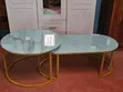 Meza ya Kahawa ya Marble ya Nesting (Glass Effect) - Nyeusi - 2