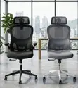 White Ergonomic Office Chair - Adjustable Height, Mesh Back - 1
