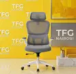 White Ergonomic Office Chair - Adjustable Height, Mesh Back - 4