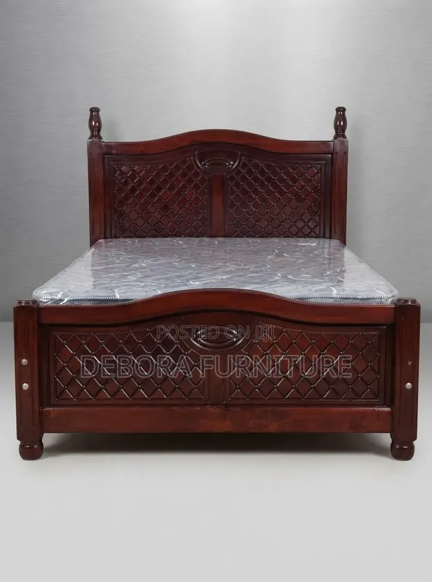 Kitanda cha Mbao ya Mahogany Rangi ya Kahawia Giza 5x6 - 1