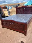 Kitanda cha Mbao ya Mahogany Rangi ya Kahawia Giza 5x6 - 2