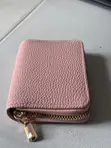 Kadi ya Ngozi ya Pebbled - Pink ya Blush Lain - 3