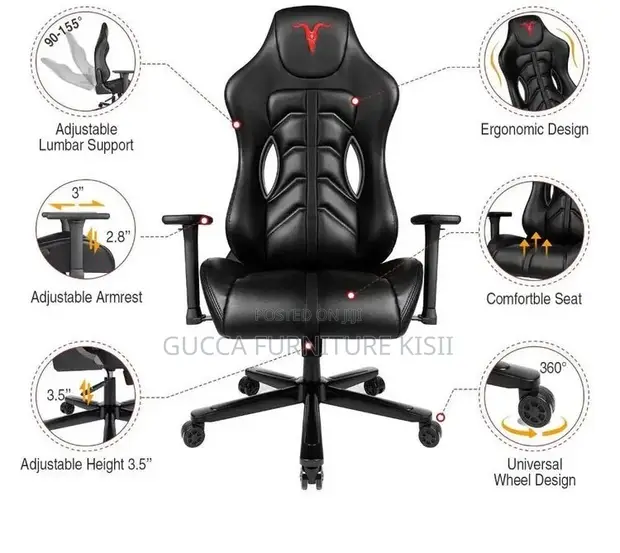 Ergonomic Leather Executive Swivel Gaming Chair - 1