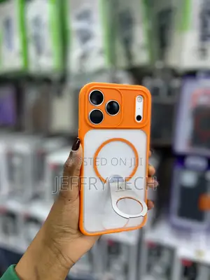 Kasha la MagSafe la Orange Frosted lenye Kickstand Inazunguka 360° kwa iPhone 17 Pro