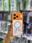 Kasha la MagSafe la Orange Frosted lenye Kickstand Inazunguka 360° kwa iPhone 17 Pro - 1