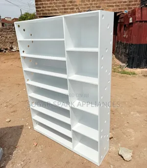 Executive Wooden Shoe Rack - 8 Tiers, White