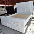 Modern White Panel Queen Size Wooden Bed Frame - 1