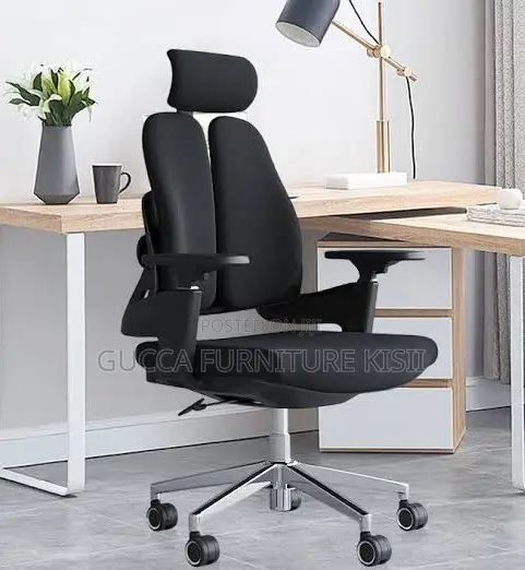 Fabric Dual Back Adjustable Desk Chair - 1